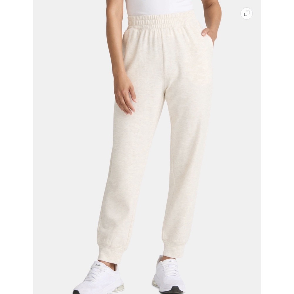 M0223-Athletic Works Women's L 12-14 Super Soft Jogger Pants Wheat Heather NWT